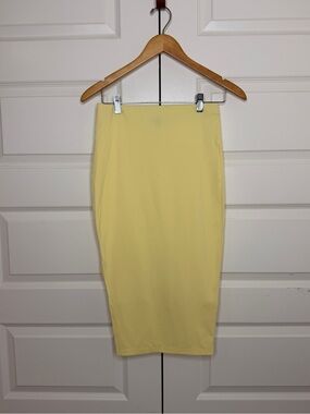 SHEIN Pale Yellow Long-Sleeve Ribbed Square-Neck 2 piece outfit